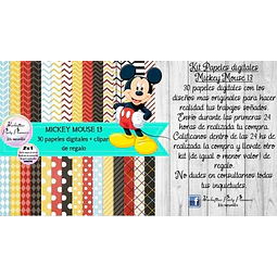 Papeles Fondos Digitales Mickey Mouse 13 Kit Imprimible