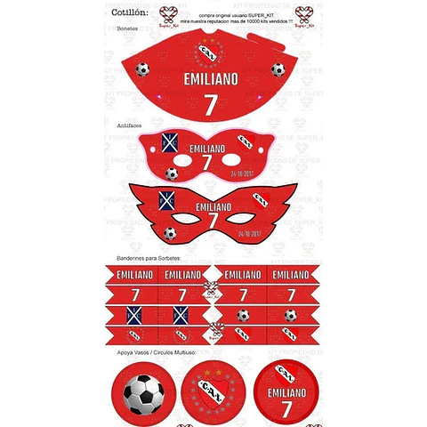 Kit Imprimible Independiente Futbol Editable