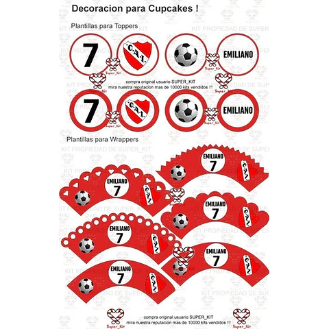 Kit Imprimible Independiente Futbol Editable