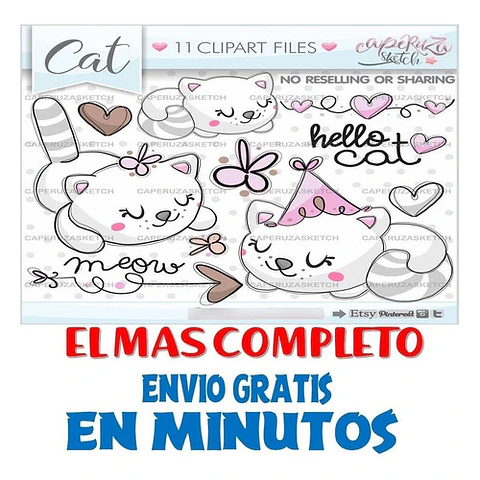 Pack Imágenes Hd Clipart Tierna Gata Gatita Blanca Caperuza