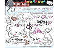 Pack Imágenes Hd Clipart Tierna Gata Gatita Blanca Caperuza