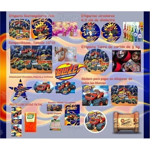 Kit Imprimible Blaze And The Monster Machine Editable