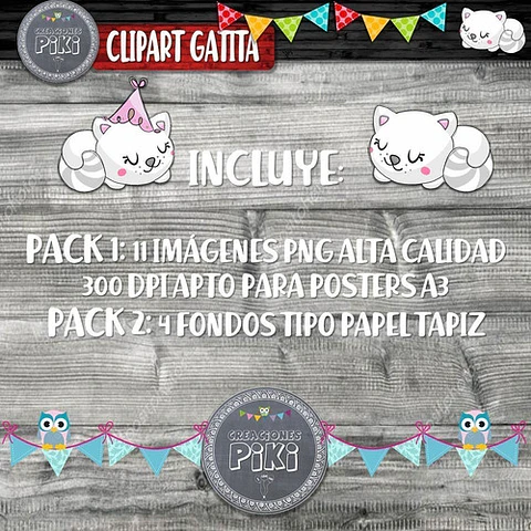 Pack Imágenes Hd Clipart Tierna Gata Gatita Blanca Caperuza