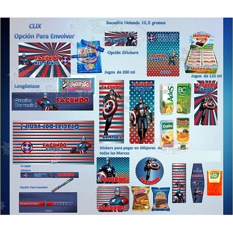 Kit Imprimible Capitan America Editable