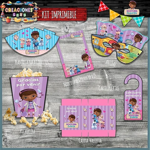Kit Imprimible Candy Bar Doctora Juguetes Completo Modelo 1