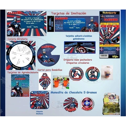Kit Imprimible Capitan America Editable