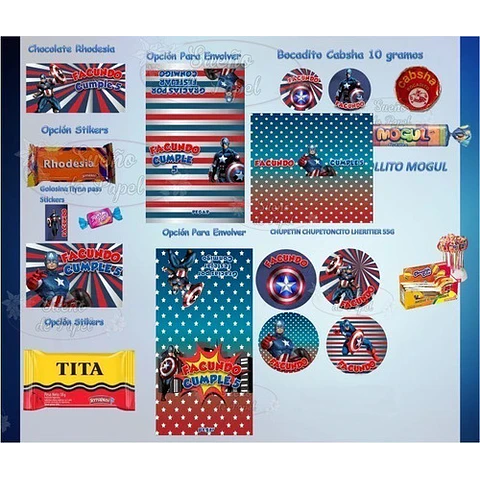 Kit Imprimible Capitan America Editable
