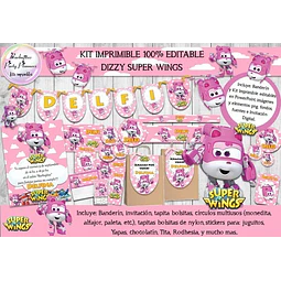 Kit Imprimible Candy Bar Dizzy Super Wings 100% Editable