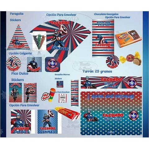 Kit Imprimible Capitan America Editable