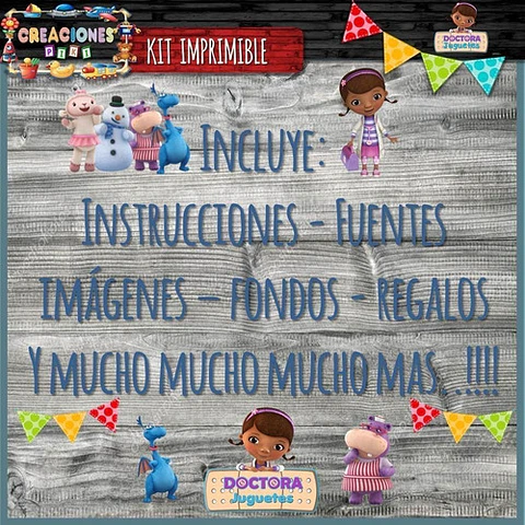 Kit Imprimible Candy Bar Doctora Juguetes Completo Modelo 1