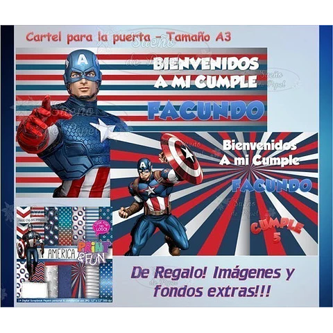 Kit Imprimible Capitan America Editable