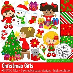 Kit Imprimible Navidad 12 - 43 Imágenes Png 5  Fondos.