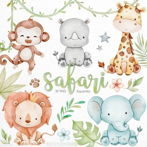 Cliparts Png Animales De La Selva Jungla Acuarela