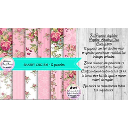 Papeles Digitales Shabby Chic Vintage Rosa Y Blanco B39