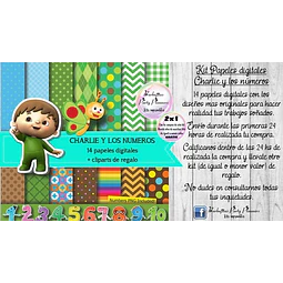 Papeles Fondos Digitales Charlie Y Los Numeros Kit