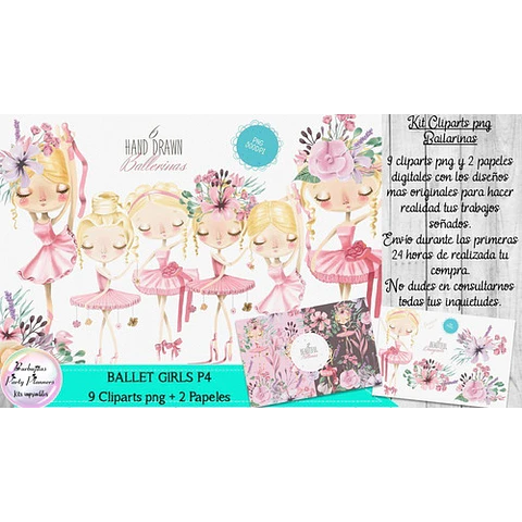 Cliparts Imagenes Png Papeles Bailarinas Acuarelas P4