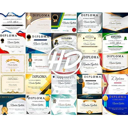 Kit 25 Diplomas Editables En Photoshop + Fuentes