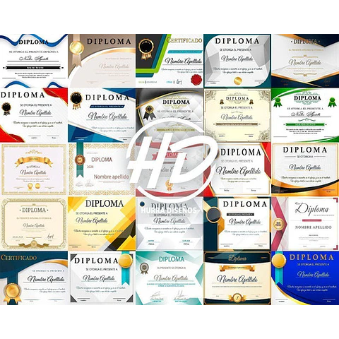 Kit 25 Diplomas Editables En Photoshop + Fuentes