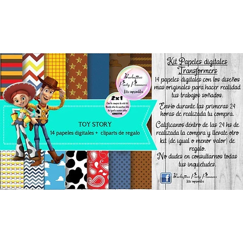 Papeles Fondos Digitales Toy Story Kit Imprimible
