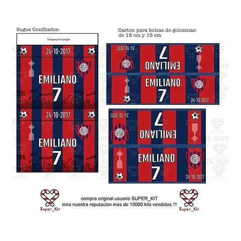 Kit Imprimible San Lorenzo Futbol Editable