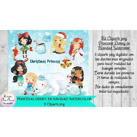 Cliparts Imagenes Png Princesas Disney Navidad Watercolor