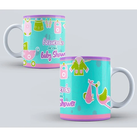 Diseños Plantillas Tazas Baby Shower Editable Sublimación M1