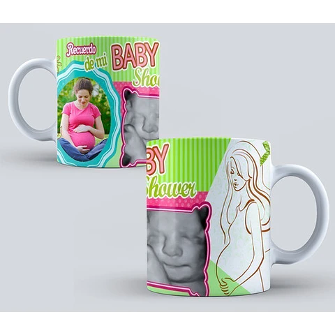 Diseños Plantillas Tazas Baby Shower Editable Sublimación M1