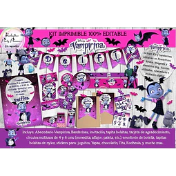 Kit Imprimible Candy Bar Vampirina 100% Editable