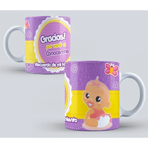 Diseños Plantillas Tazas Baby Shower Editable Sublimación M1