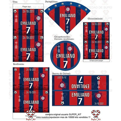 Kit Imprimible San Lorenzo Futbol Editable