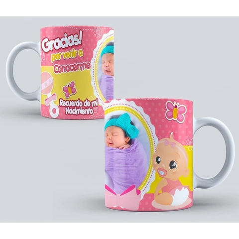 Diseños Plantillas Tazas Baby Shower Editable Sublimación M1
