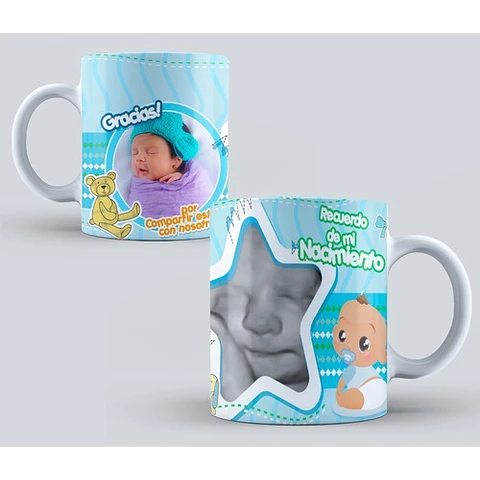 Diseños Plantillas Tazas Baby Shower Editable Sublimación M1