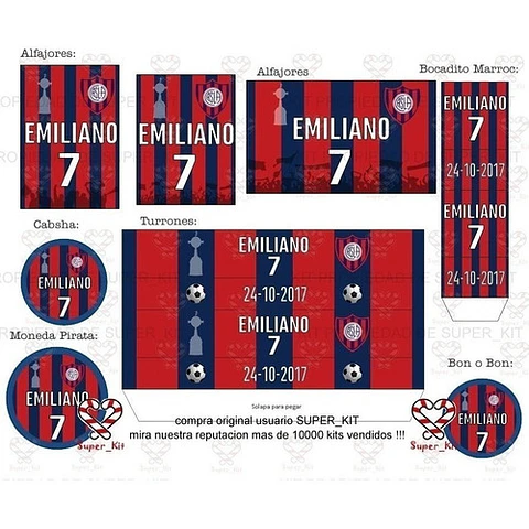 Kit Imprimible San Lorenzo Futbol Editable