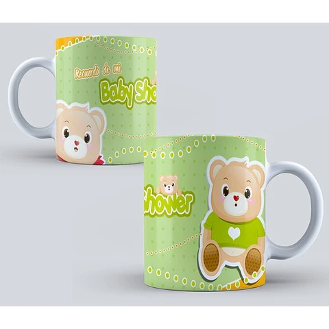 Diseños Plantillas Tazas Baby Shower Editable Sublimación M1
