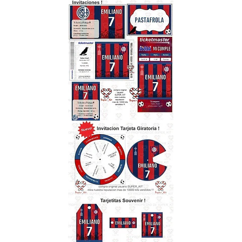 Kit Imprimible San Lorenzo Futbol Editable