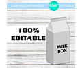 Caja Milk Box Imprimible Editable Corona Celeste 