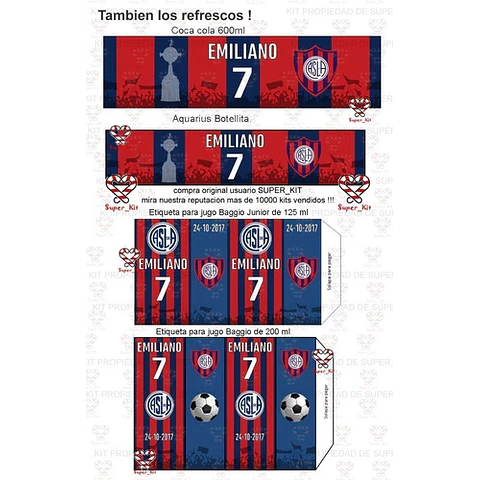 Kit Imprimible San Lorenzo Futbol Editable