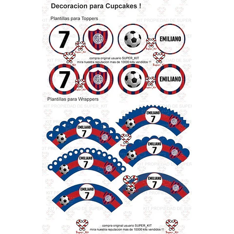 Kit Imprimible San Lorenzo Futbol Editable