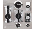 Kit Imprimible Textura Trama Blanco Negro Candy Bar Tukit