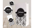Kit Imprimible Textura Trama Blanco Negro Candy Bar Tukit