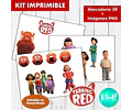 Kit Imprimible Letras 3d Editables Turning Red +  