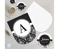 Kit Imprimible Textura Trama Blanco Negro Candy Bar Tukit