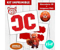 Kit Imprimible Letras 3d Editables Turning Red +  