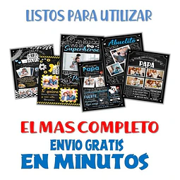 Pack Cuadro Pizarras Regalo Para Papá O Abuelo Día Del Padre