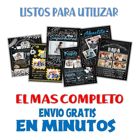 Pack Cuadro Pizarras Regalo Para Papá O Abuelo Día Del Padre