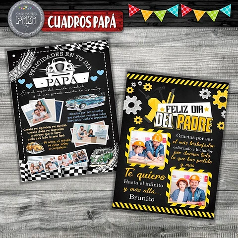 Pack Cuadro Pizarras Regalo Para Papá O Abuelo Día Del Padre