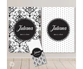 Kit Imprimible Textura Trama Blanco Negro Candy Bar Tukit