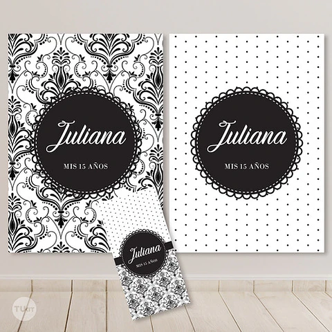 Kit Imprimible Textura Trama Blanco Negro Candy Bar Tukit