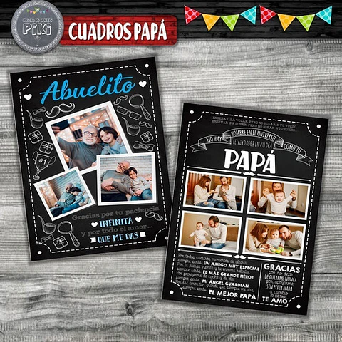 Pack Cuadro Pizarras Regalo Para Papá O Abuelo Día Del Padre