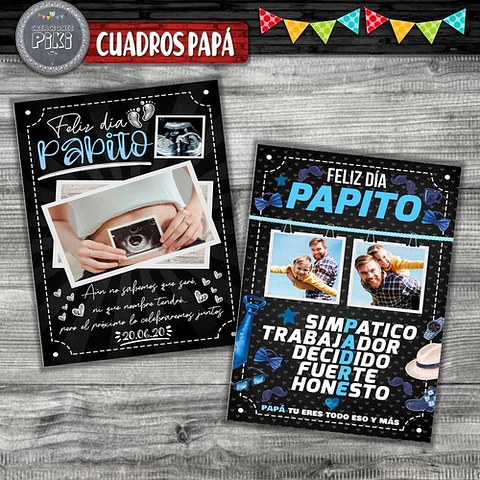 Pack Cuadro Pizarras Regalo Para Papá O Abuelo Día Del Padre